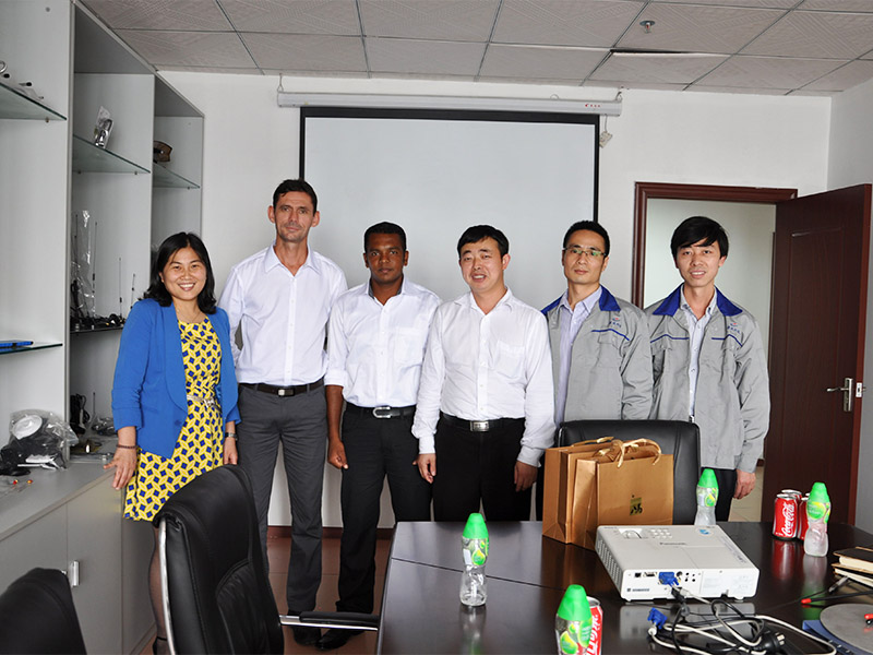 Customer meeting in factory